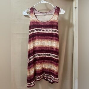 ⚫️ BOGO Silver Jeans Purple and Cream Sleeveless Long Tank Top Fun Colourful